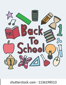 Doodle back to school, art, illustration, poster 