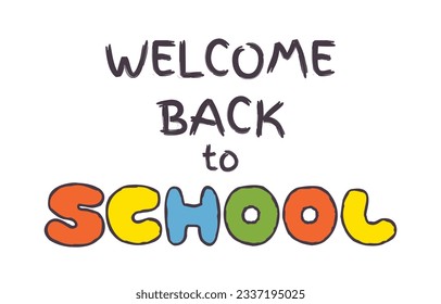 Doodle Back to School banner. Hand drawn lettering