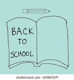 Doodle Back to school font,Doodle Book,Doodle Pencil vector illustration