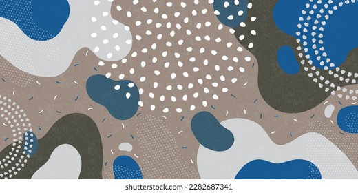Doodle background. Abstract forms, calm colors. Minimalist pattern background.