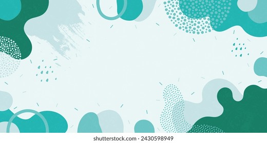 Doodle background with abstract shapes and dots. Modern vector pattern for Banner, Flyer, Cover...