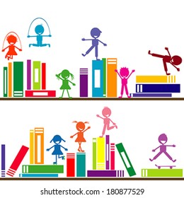 Doodle background with children