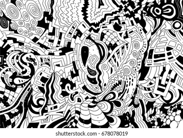 Doodle background. Hand drawing pattern. Abstract art.
Anti-stress coloring book.