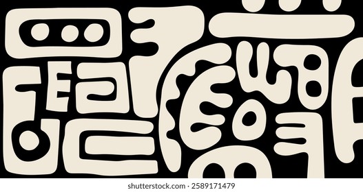 Doodle background, minimal colors, cartoon. Print style