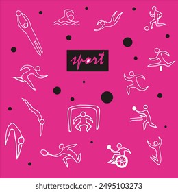 doodle background on the theme of sports, for cards, books, websites, paper