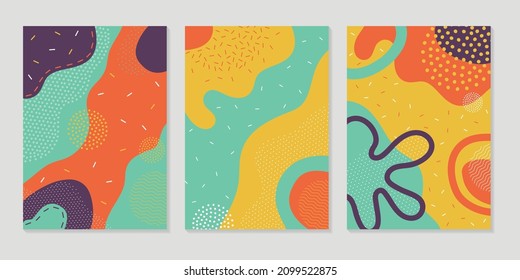 Doodle background pattern, abstract colored shapes. Modern minimalism trendy pattern background. Vector background.