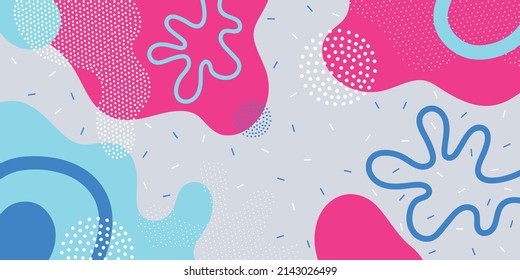 Doodle background pattern, abstract colored shapes. Modern minimalism trendy pattern background.