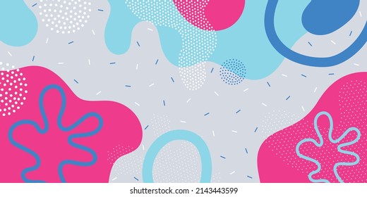 Doodle background pattern, abstract colored shapes. Modern minimalism trendy pattern background.