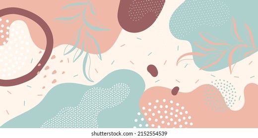 Doodle background pattern, abstract colored shapes. Modern minimalism trendy pattern background.