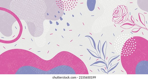 Doodle background pattern, abstract colored shapes. Modern minimalism trendy pattern background.