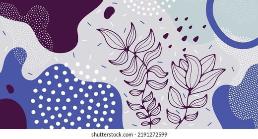 Doodle background pattern, abstract colored shapes. Modern minimalism trendy pattern background.