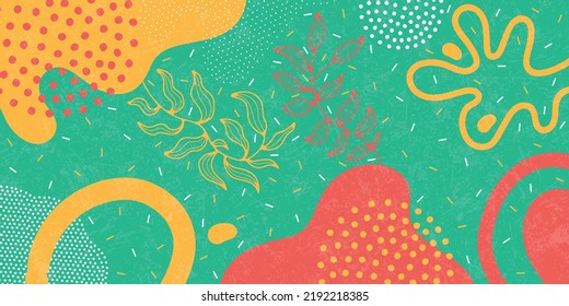 Doodle background pattern, abstract colored shapes. Modern minimalism trendy pattern background.