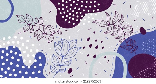 Doodle background pattern, abstract colored shapes. Modern minimalism trendy pattern background.
