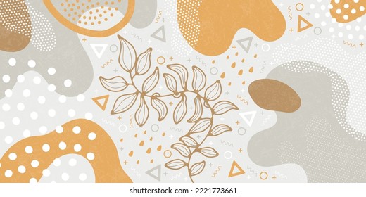 Doodle background pattern, abstract colored shapes. Modern minimalism trendy pattern background. Vector background.