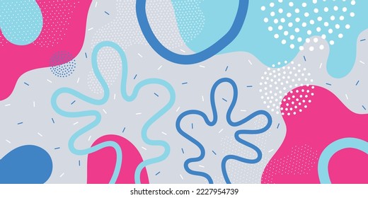 Doodle background pattern, abstract colored shapes. Modern minimalism trendy pattern background.