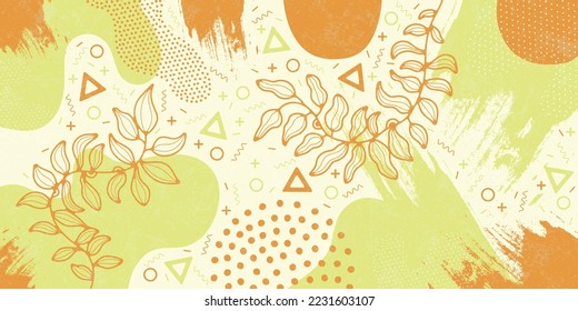 Doodle background pattern, abstract colored shapes. Modern minimalism trendy pattern background. Vector background.