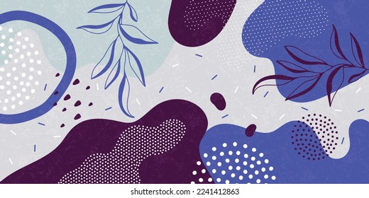 Doodle background pattern, abstract colored shapes. Modern minimalism trendy pattern background.