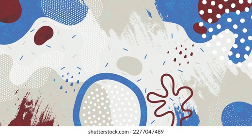 Doodle background pattern, abstract colored shapes. Modern minimalism trendy pattern background. Vector background.