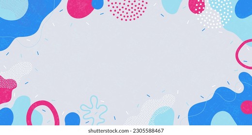 Doodle background pattern, abstract colored shapes. Modern minimalism trendy pattern background.