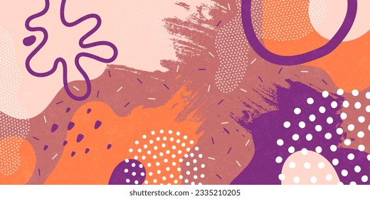 Doodle background pattern, abstract colored shapes. Modern minimalism trendy pattern background.