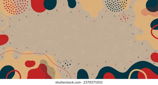 Doodle background pattern, abstract colored shapes. Modern minimalism trendy pattern background.