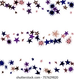 Doodle Background with Stars. White and Starry Stripes in Simple Style. Childish Background for Print, Decoration or Card. Cute Doodle Pattern.