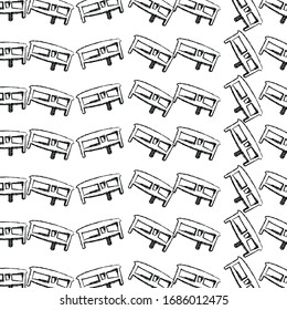 doodle background with table drawing pattern illustration