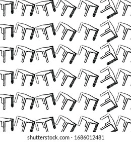 doodle background with table drawing pattern illustration