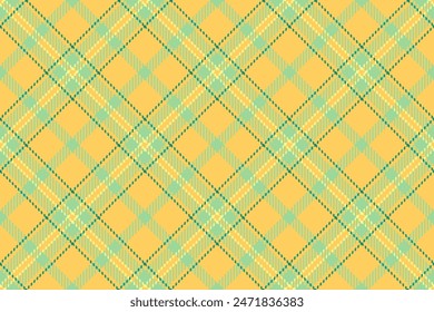 Doodle background texture textile, usa check pattern vector. Repeat tartan seamless fabric plaid in amber and light colors.