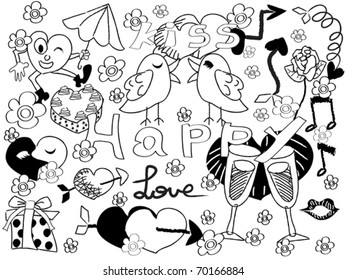 doodle background of Valentine's Day