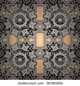 Doodle background in vector with doodles, flowers and paisley. Vector ethnic pattern can be used for wallpaper, pattern fills, coloring books and pages for kids and adults. Beige background.