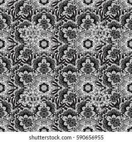 Doodle background in vector with doodles, flowers and paisley. Vector ethnic pattern can be used for wallpaper, pattern fills, coloring books and pages for kids and adults. Background.