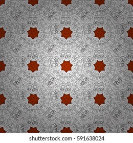 Doodle background in vector with doodles, flowers and paisley. Vector ethnic pattern can be used for wallpaper, pattern fills, coloring books and pages for kids and adults. Brown background.