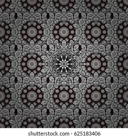 Doodle background in vector with doodles, flowers and paisley. Vector ethnic pattern can be used for wallpaper, pattern fills, coloring books and pages for kids and adults. Brown background.