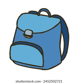 Icono de la mochila Doodle. Colorido símbolo de bolsa dibujada a mano