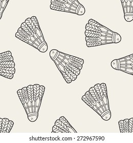 doodle badminton seamless pattern background