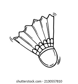 Doodle badminton shuttlecock icon in vector. Hand drawn badminton shuttlecock icon in vector. Badminton shuttlecock doodle illustration