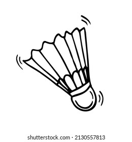 Doodle badminton shuttlecock icon in vector. Hand drawn badminton shuttlecock icon in vector. Badminton shuttlecock doodle illustration