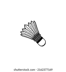Doodle badminton shuttlecock icon in vector. Hand drawn badminton shuttlecock icon in vector. Badminton shuttlecock doodle illustration
