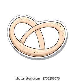 doodle bagel, vector illustration isolated on white background