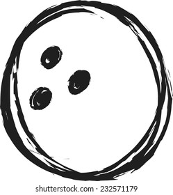doodle ball for bowling, vector
