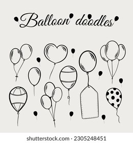 Doodle Ballon süß handgezeichnet