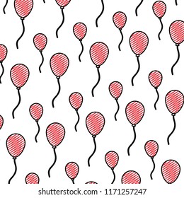 doodle balloon party decoration object background