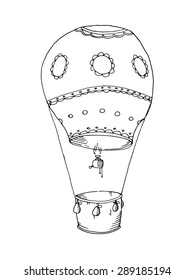 Doodle balloon. Vector sketch. White back