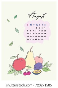 Doodle balloons colorful blue clouds, the calendar grid for the month of November 2018