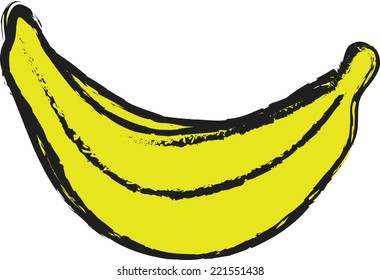 doodle banana vector