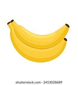 Doodle bananas in cartoon style. Fresh fruit element isolated on white background. Organic healthy food clipart. Vector illustration