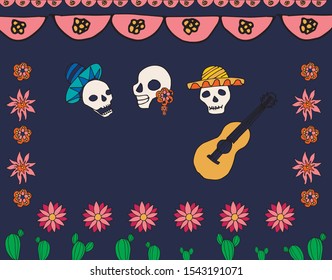 
doodle banner for the day of death.