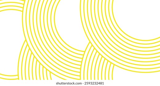 Doodle banner with yellow ramen pattern on white background. Wave abstract pattern. vector
