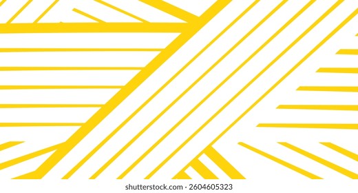 Doodle banner with yellow ramen pattern on white background
